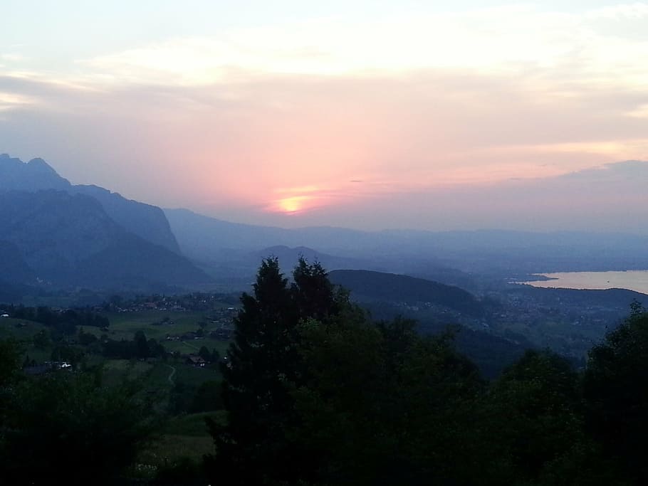 abendstimmung, sunset, sky, romance, panorama, thuersee, evening sky HD wallpaper