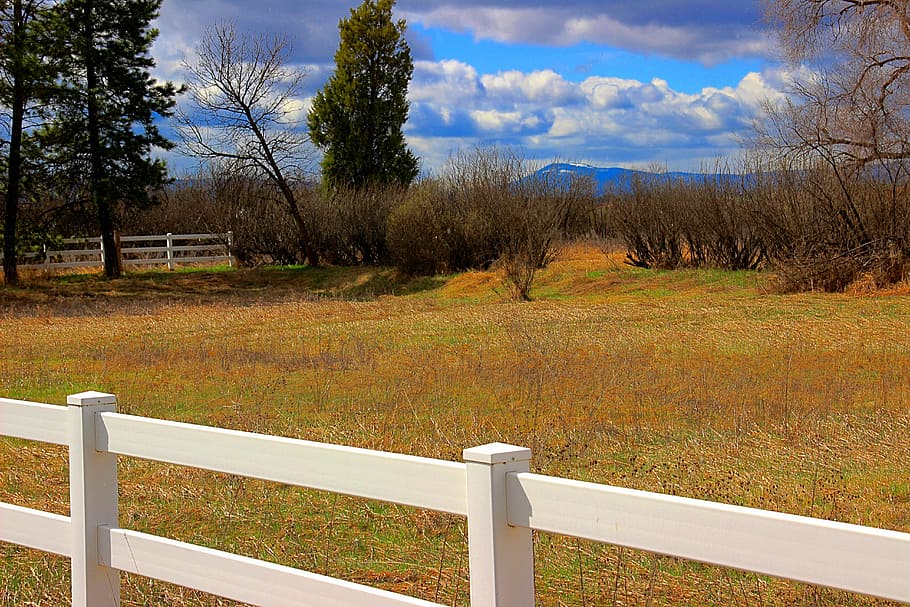 fences, mountain, landscape, sky, outdoor, nature, scene, season HD wallpaper