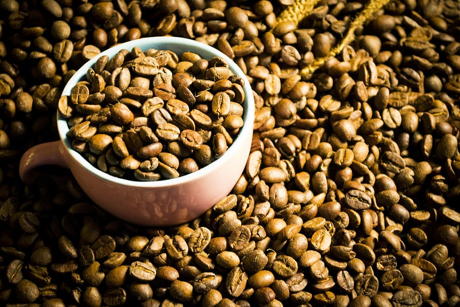 coffee, beans, rate, background, coffee grains, detail, food and drink, HD wallpaper