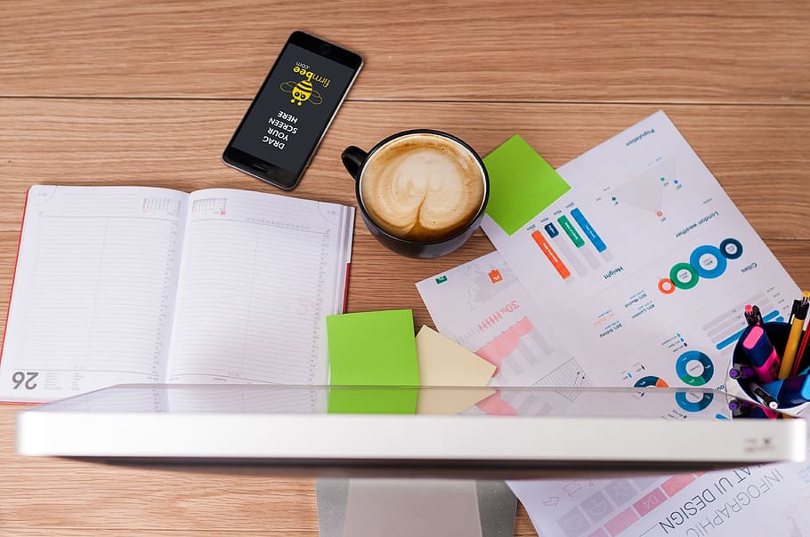 Coffee, Paper Charts & Notepad, uX, art and Design, business HD wallpaper
