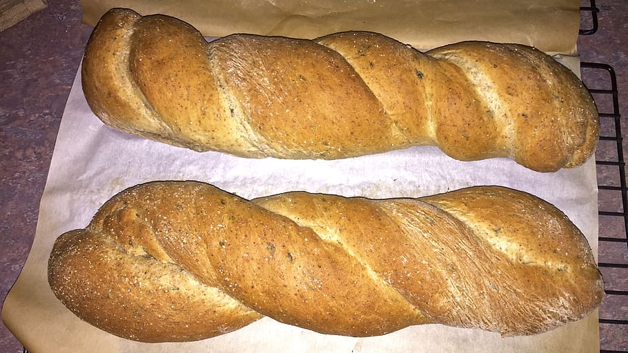 bread, twist, baking, baked, white, bakery, fresh, flour, food, HD wallpaper