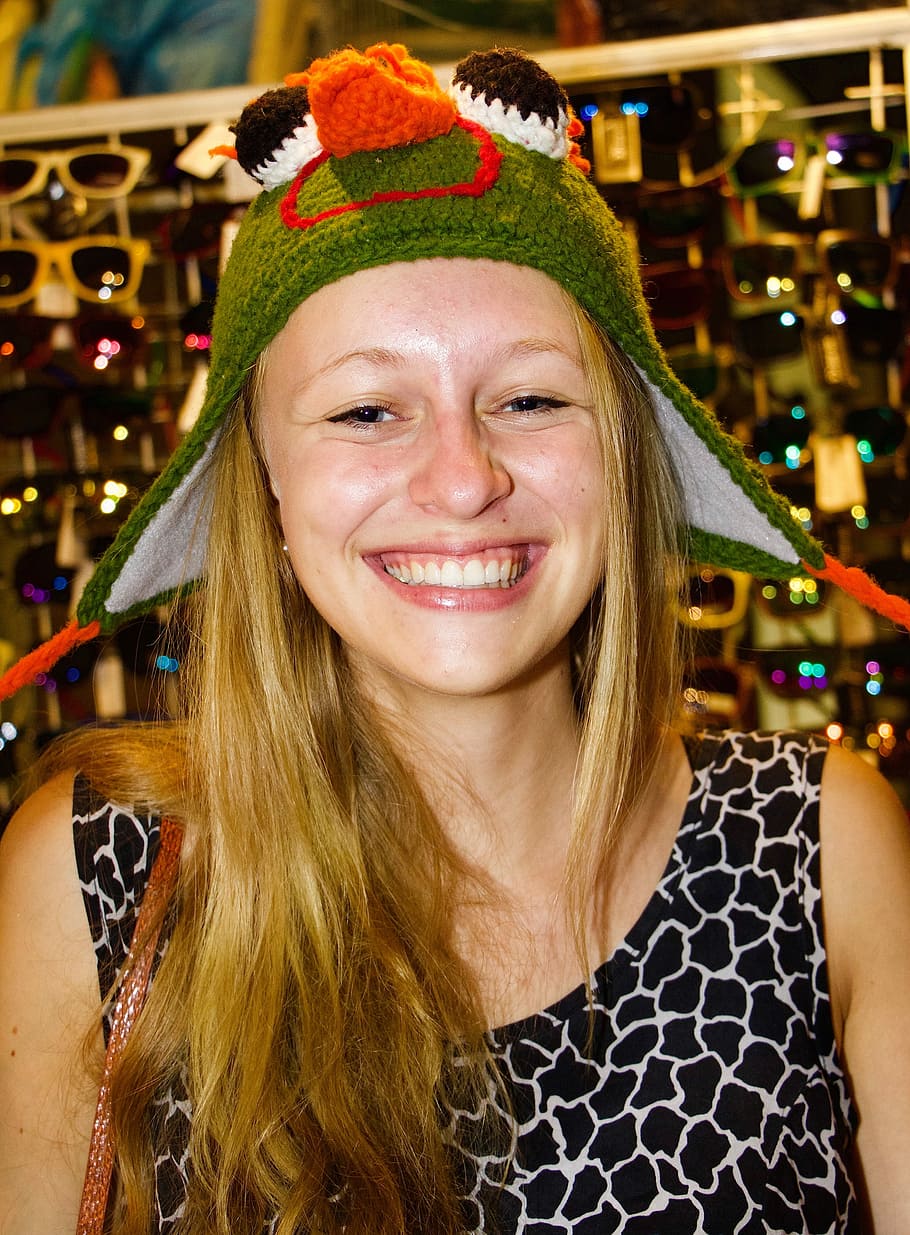 Human, Woman, Fun, young people, joy, laugh, knit beanie cap