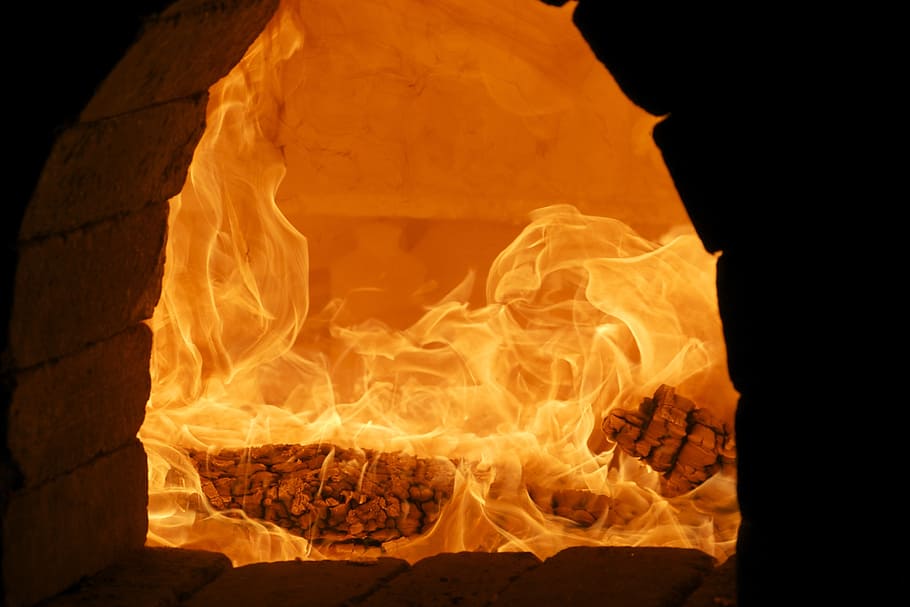 fire, wood fire, flame, ceramic, burn, brand, burning, heat - temperature HD wallpaper