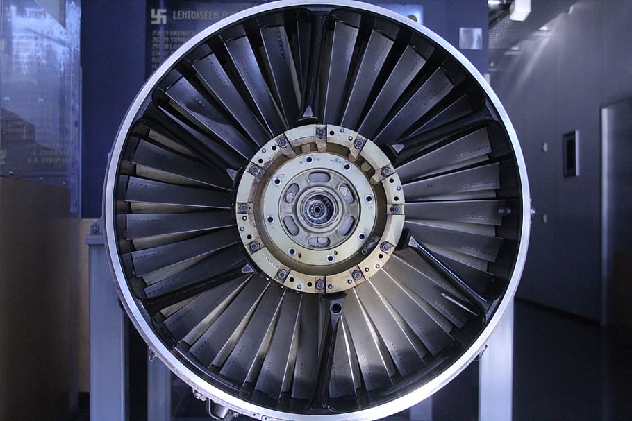 engine, propeller, jet engine, indoors, metal, technology, no people HD wallpaper