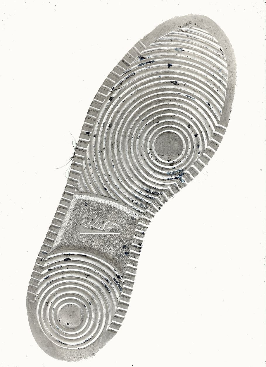 gray Nike shoe print, sole, batch print, footprint, relief, profile, HD wallpaper