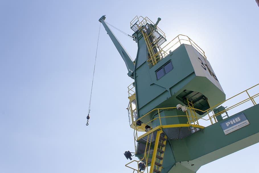 industrial, crane, merchandise, machine, maritime transport HD wallpaper