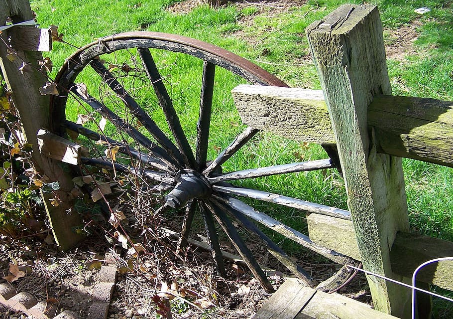 architecture, landscape, still, life, wheel, wood, old, wagon HD wallpaper