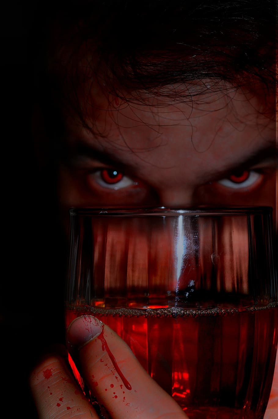 man holding clear glass wine glass, Horror, Fear, Terror, Chilling