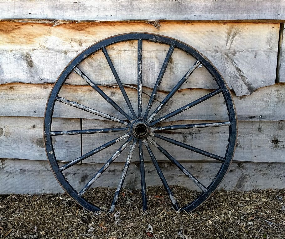 Wagon Wheel, Western, Rustic, Wood, old-fashioned, no people HD wallpaper