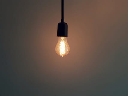 selective focus photography of turned on light bulb, black light HD wallpaper