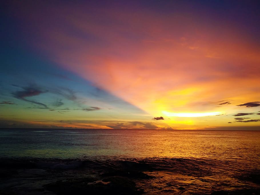 kenting, sea, sunset, water, sky, scenics - nature, horizon HD wallpaper