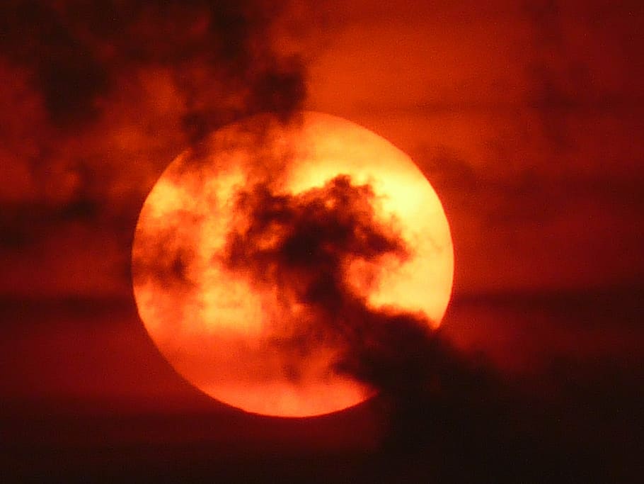 sun, sunset, red, yellow, cloud, night, sky, space, astronomy HD wallpaper