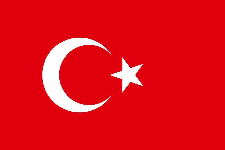 Flag of Turkey, public domain, symbol, illustration, sign, red, HD wallpaper