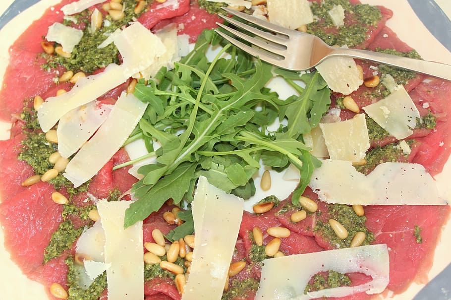 appetizer, carpaccio, arugula, food and drink, vegetable, healthy eating HD wallpaper