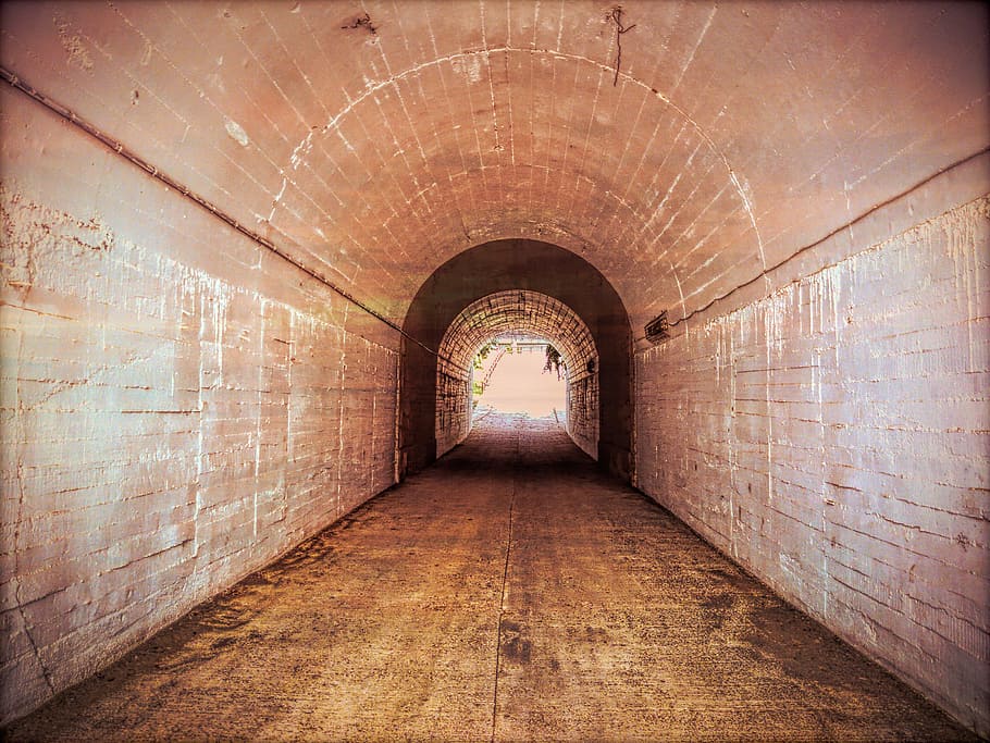 tunnel, long, dark, architecture, urban, underground, modern HD wallpaper
