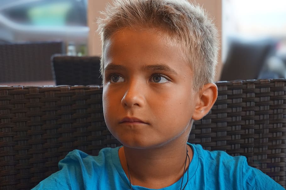 Boy, Child, Summer, Mood, Face, sitting, blond, thoughtful HD wallpaper