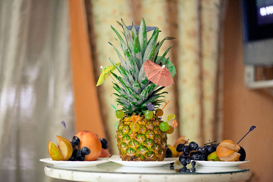 pineapple, fruit, sweet, healthy eating, food and drink, wellbeing HD wallpaper