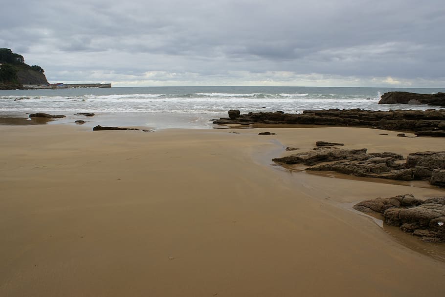 beach, tide, sand, sea, coastline, nature, wave, california HD wallpaper