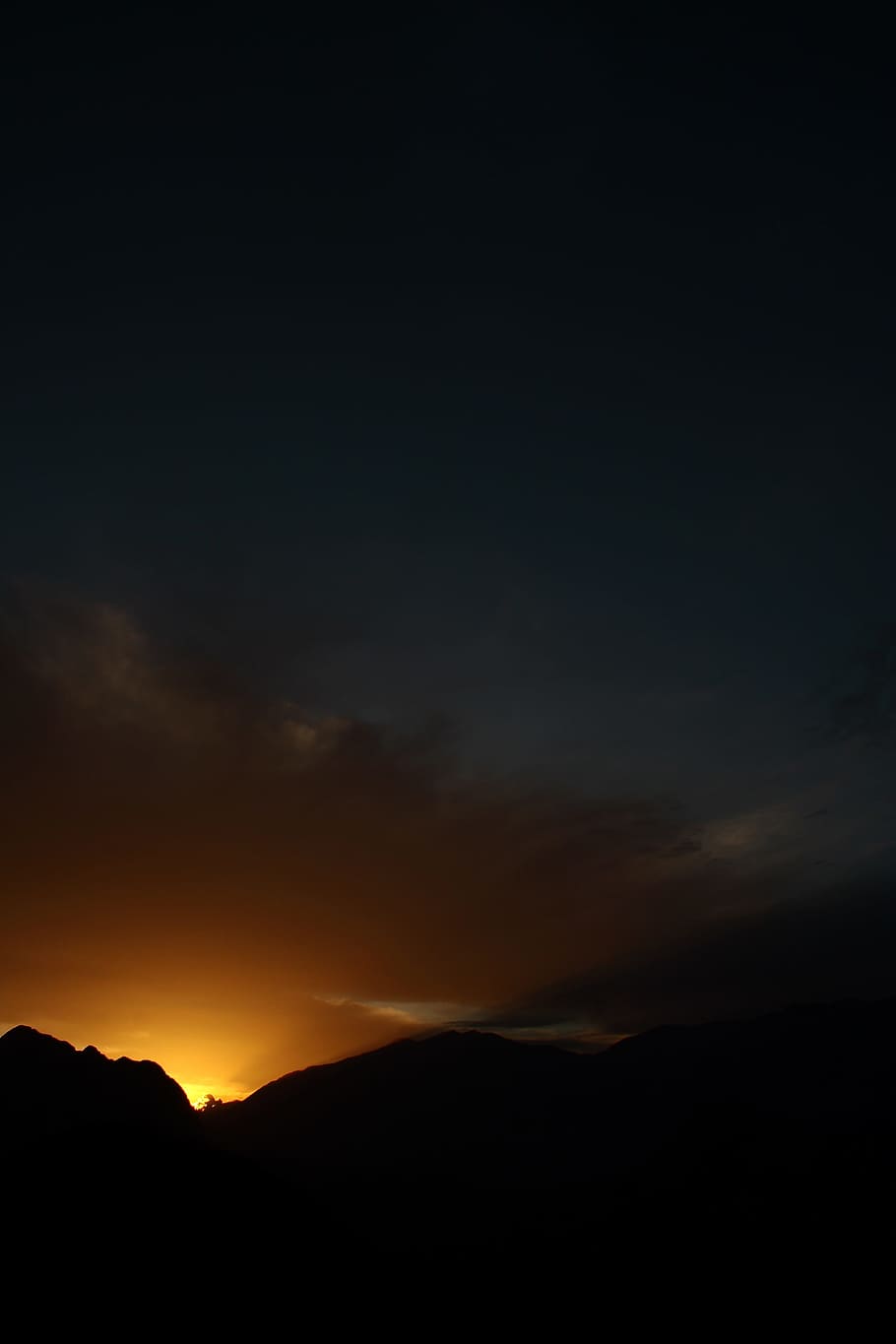 silhouette photography of mountain at daytime, Light, Sunset HD wallpaper