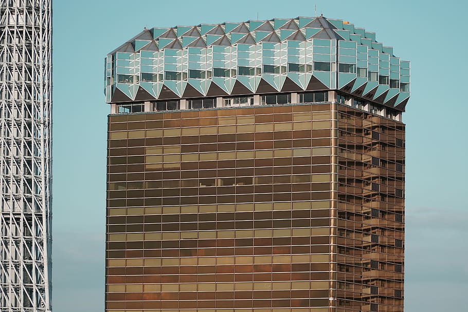 Asahi Beer Headquarters, glass building in the city, architecture HD wallpaper