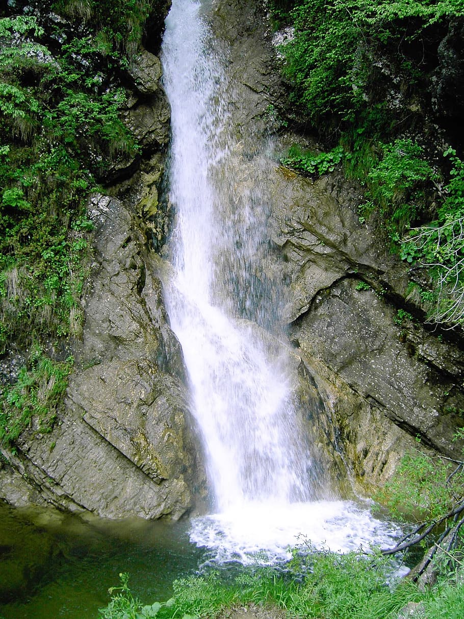 waterfall, nature, beauty in nature, scenics - nature, flowing water HD wallpaper