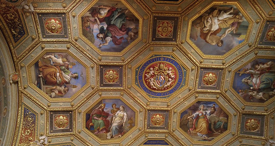 Hd Wallpaper Rome Vatican Museum Ceiling Pattern
