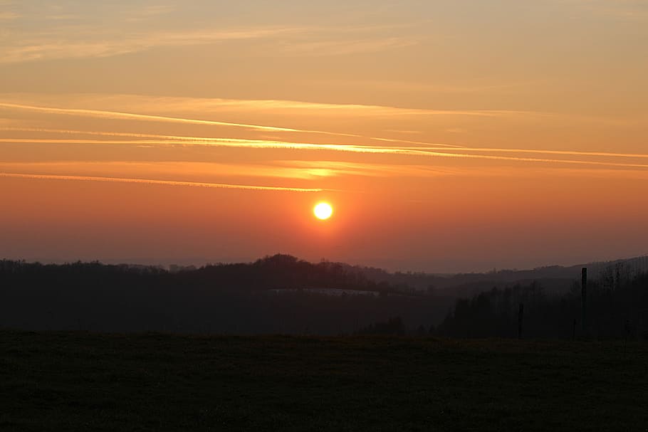Sunset, Dusk, Evening, Sky, abendstimmung, evening sky, afterglow HD wallpaper