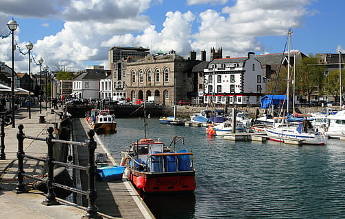 plymouth, hoe, devon, england, sea, maritime, sky, blue, coast HD wallpaper