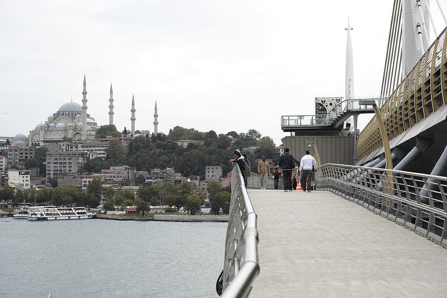 bridge, istanbul, city, turkey, landscape, estuary, süleymaniye, HD wallpaper