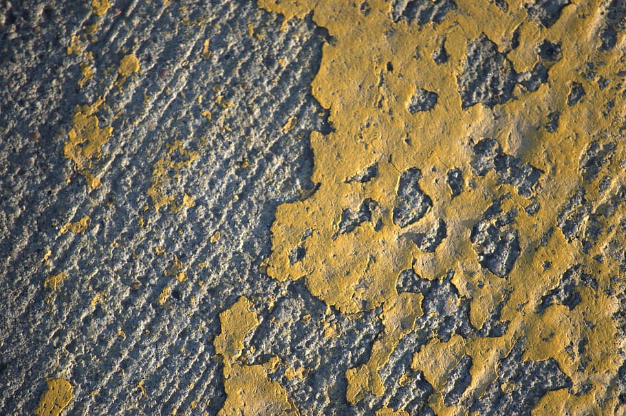 Texture, Paint, Road, Yellow, grey, rough, cement, distressed HD wallpaper
