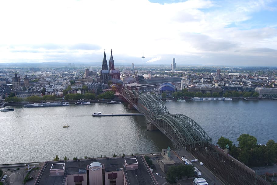 Cologne, Germany, Europe, Building, landmark, bridge, cathedral HD wallpaper
