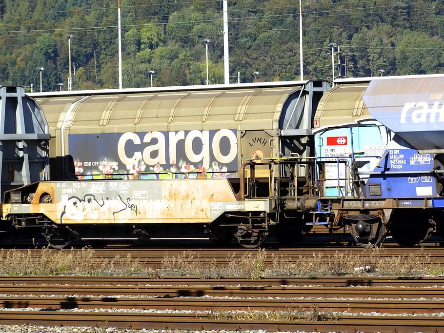 transport of goods, cargo, goods wagons, railway carriages, HD wallpaper