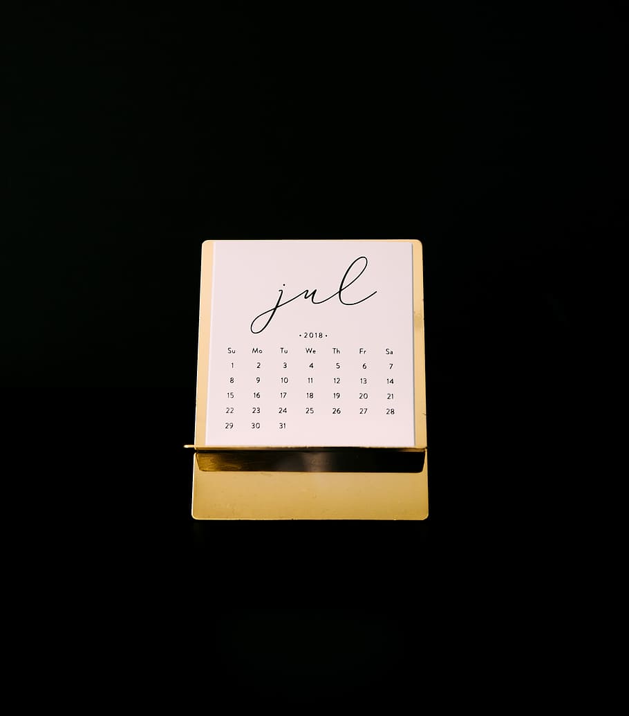 July 2018 calendar, white wall calendar, lettering, typography HD wallpaper