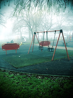 ghost, spooky, park, mist, fog, halloween, dark, scary, fear HD wallpaper