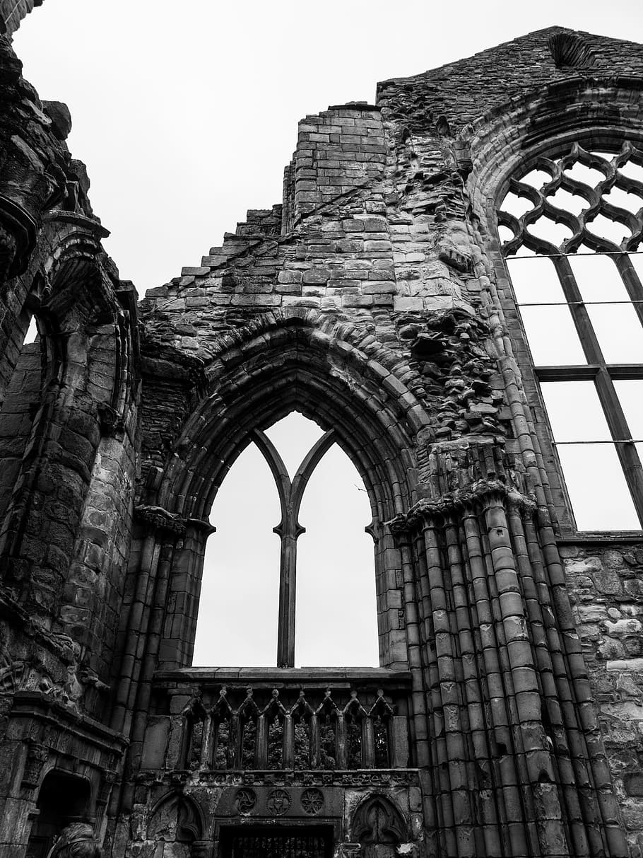 abbey, stone, church, architecture, temple, scotland, column, HD wallpaper