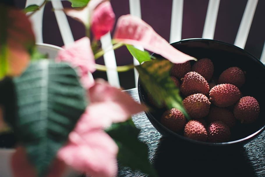 Fresh litchi, fruit, food, red, close-up, freshness, food and drink HD wallpaper