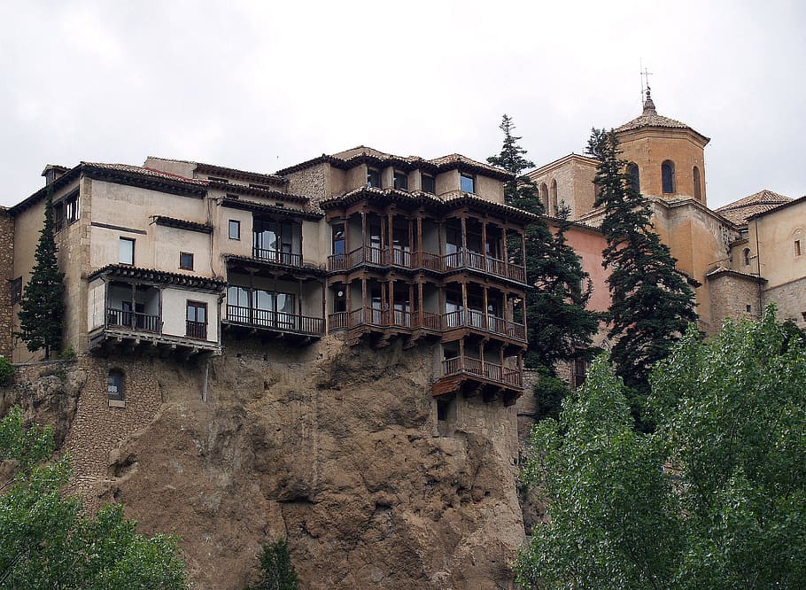 basin, spain, hanging houses, monuments, housing, city, buildings HD wallpaper