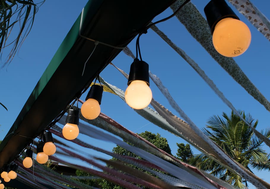 gambiarra, lights, tapes, low angle view, sky, lighting equipment HD wallpaper