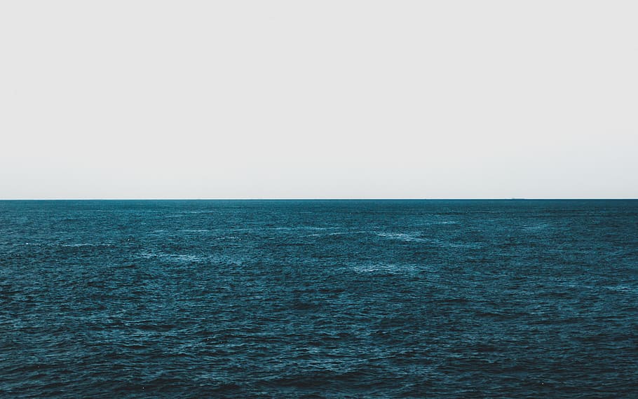 Minimal sea, abstract, landscape, nature, blue, water, no People HD wallpaper