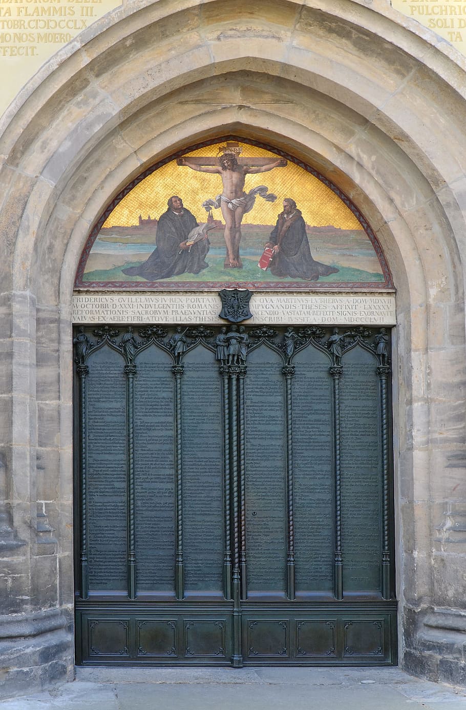 black metal church door at daytime, Castle Church, these door