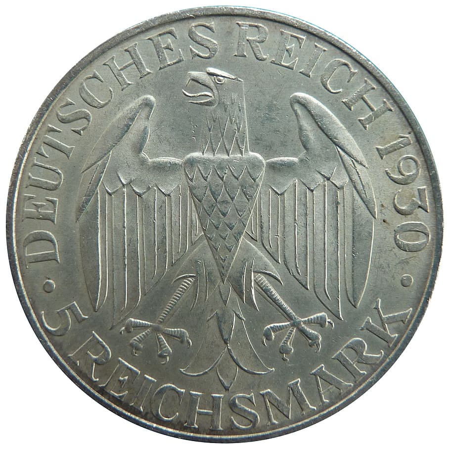 reichsmark, zeppelin, weimar republic, coin, money, numismatics