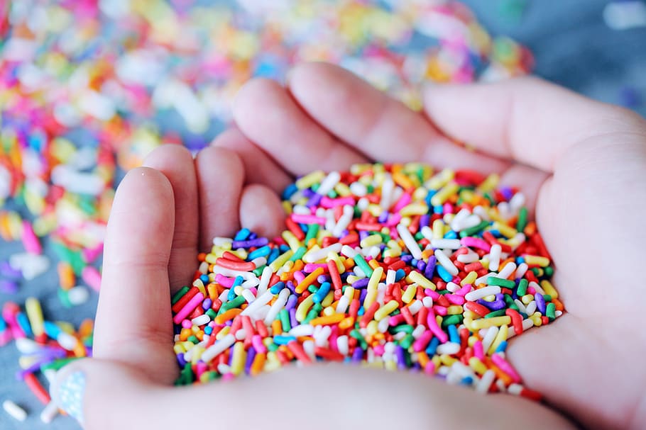 HD wallpaper: person holding sprinkles, person holding multicolored candy  sprinkles | Wallpaper Flare