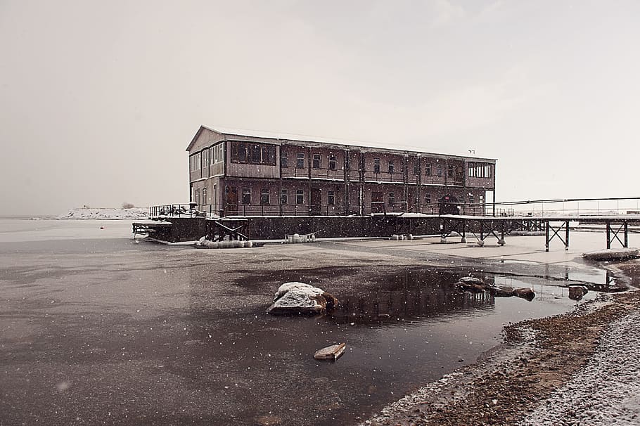 Berth in the snow, landscape, water, no People, built Structure HD wallpaper