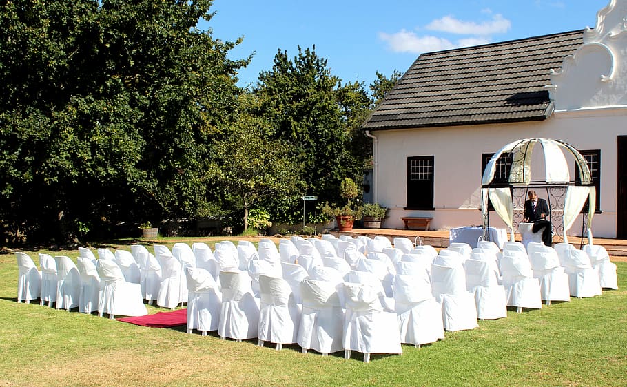 event, wedding, pavilion, chairs, pastor, marriage, rush, luck HD wallpaper