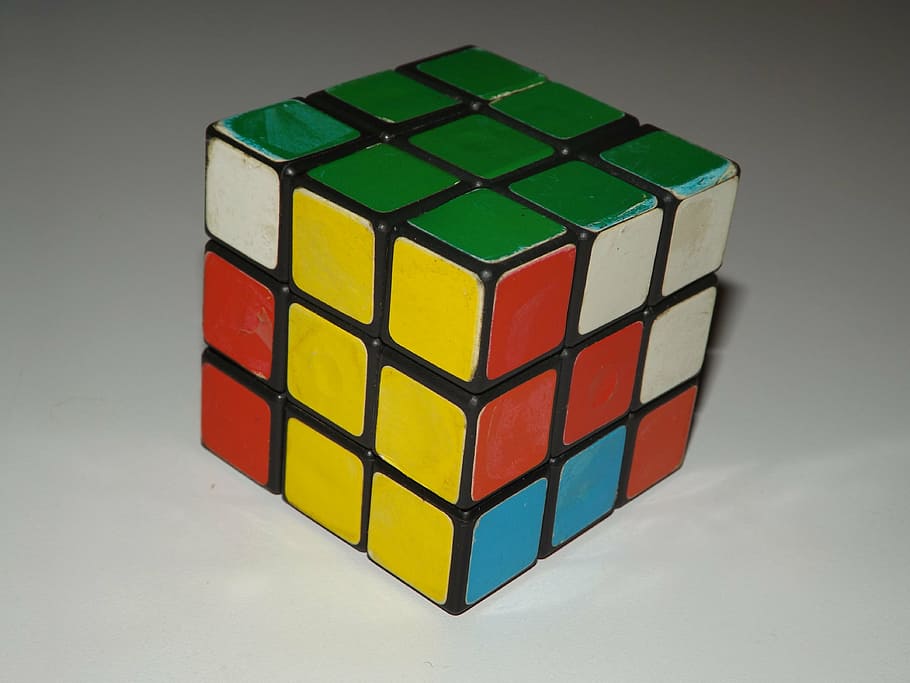 cube magic, pre-mounted, green, cube Shape, puzzle Cube, toy, HD wallpaper