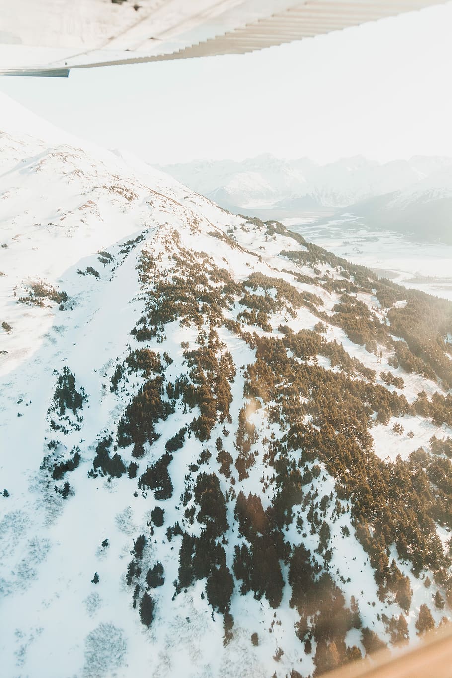 aerial photo of mountain covered with snow, aerial photography of snow covered mountain HD wallpaper