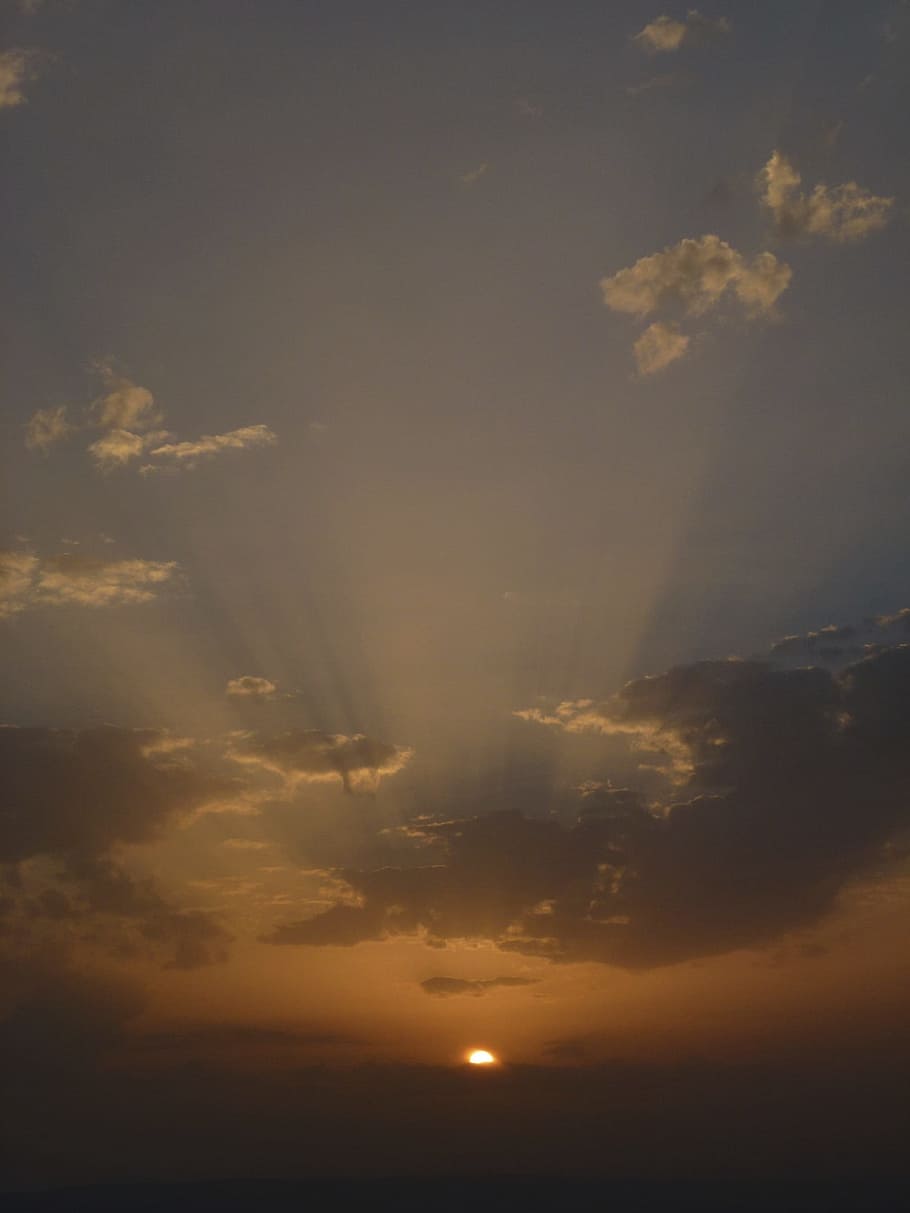 Evening, Sunset, Clouds, nature, sky, cloud - sky, beauty in nature HD wallpaper