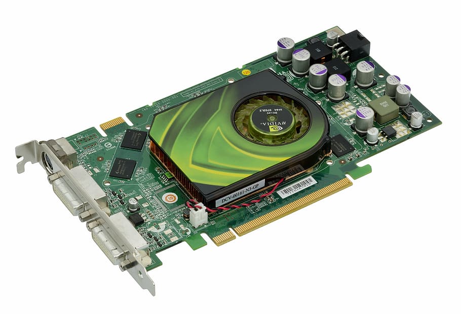 green graphics card, nvidia, video, white background, studio shot HD wallpaper