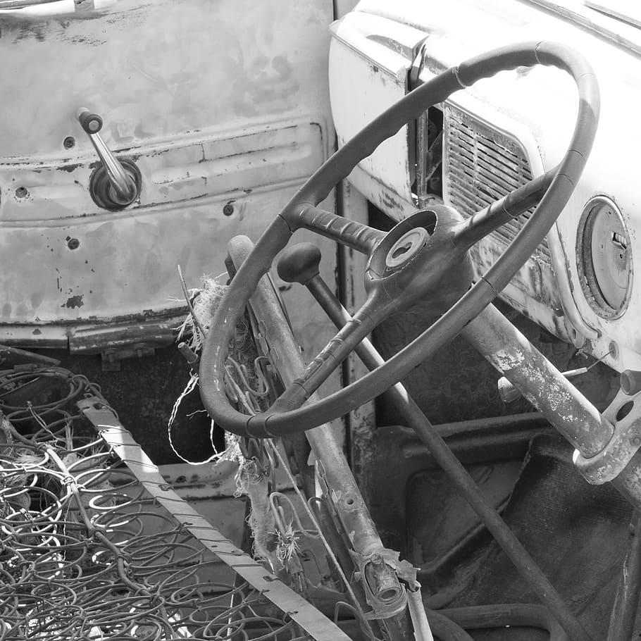 auto, wreck, leave, scrap, oldtimer, rusted, stainless, turned off HD wallpaper