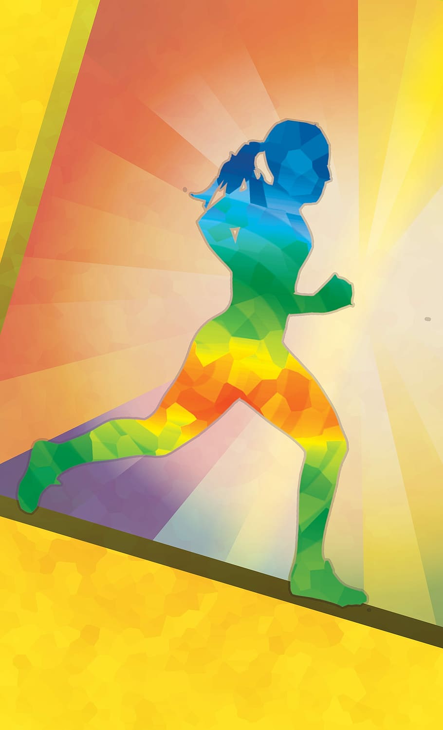 Marathon, Running, crystalline background, running girl, one woman only, HD wallpaper